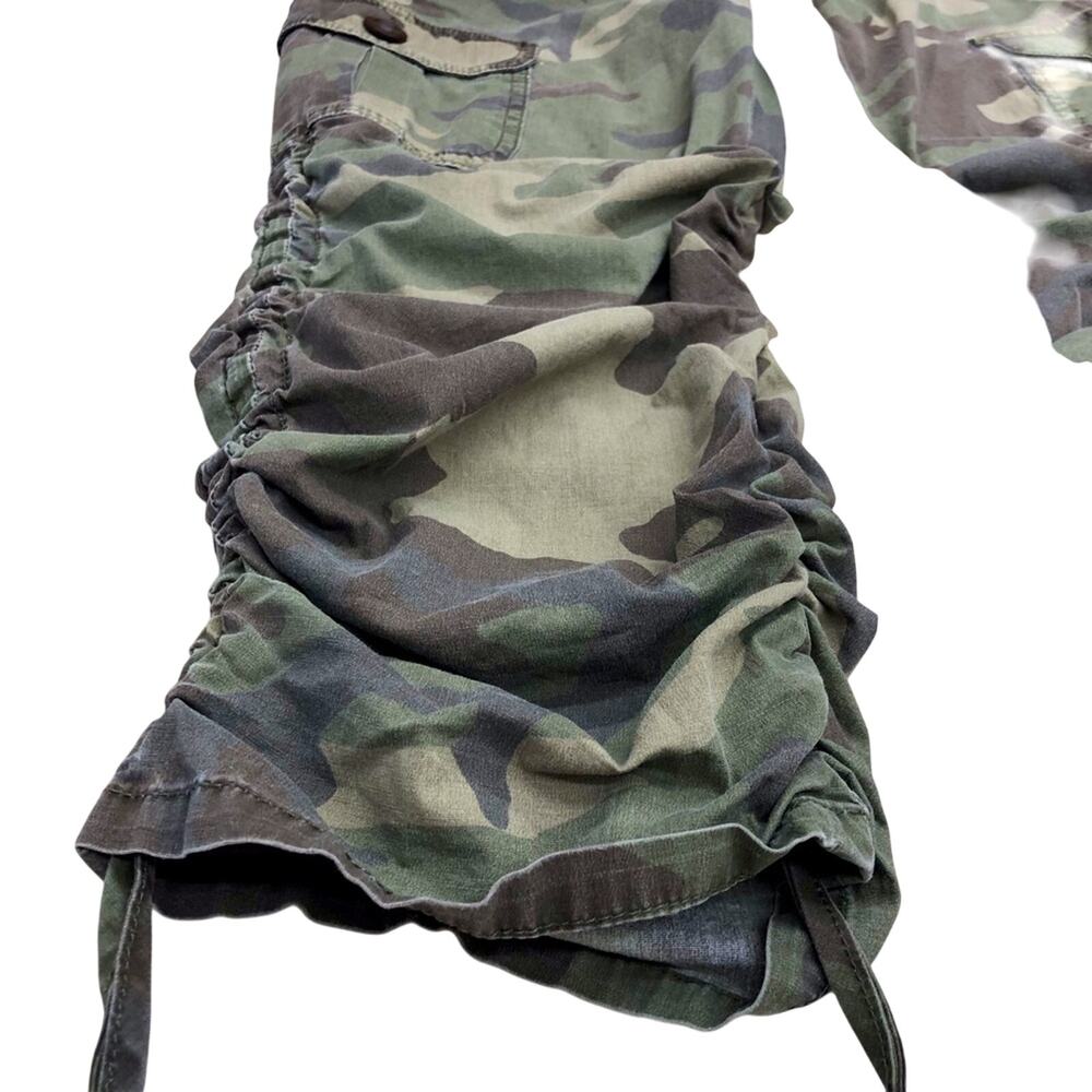 INC International Concepts Petite Crop Camo Cargo Pants Adjustable Side Ruching - Picture 13 of 16